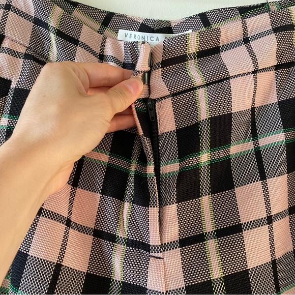 VERONICA BEARD Gemini Pink Plaid Tuxedo Pants Size 6 - Picture 8 of 13
